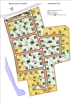 Генеральный план поселка по состоянию на 15.12.12